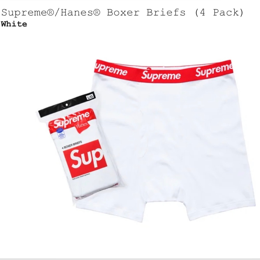 Supreme Boxer Breifs 4 Per Pack - White - Multiple Sizes Available